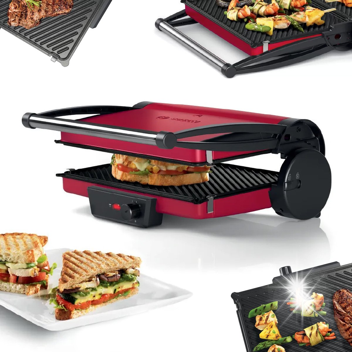 Grill elektryczny Bosch Grill elektryczny Bosch TCG4104 2000W 3 pozycje grillowania Wyjmowane płyty