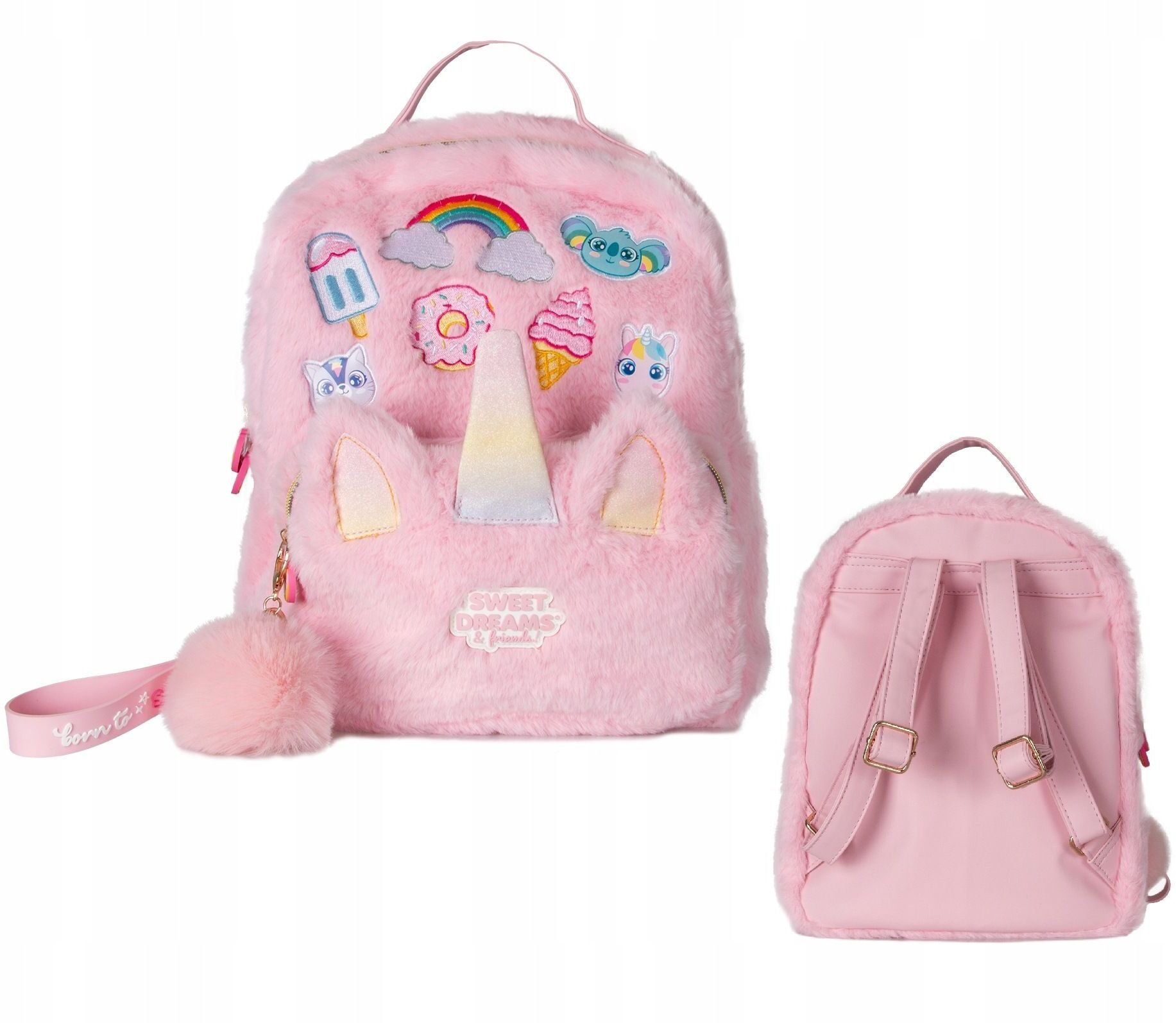 KIDS Plecak Pluszowy Jednorożec Szkolny Różowy Do Szkoły Przedszkola 32 Cm 6,9l / Kl11690 (SB12069)