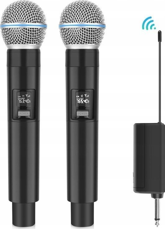 Mikrofon Puluz 2x Bezprzewodowy Mikrofon Studyjny Dynamiczny 30m UHF + Odbiornik na 6,35mm i 3,5mm / PU644B