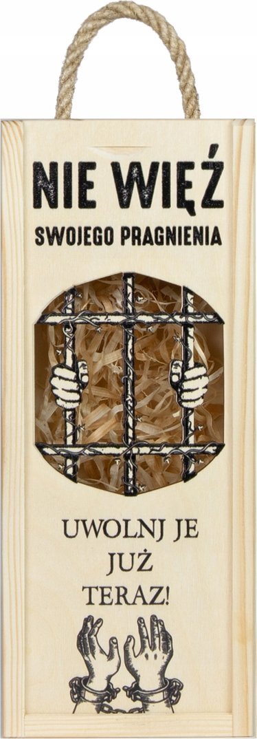 SKRZYNKA DREWNIANA na butelkę FALA BIMBER wódkę prezent