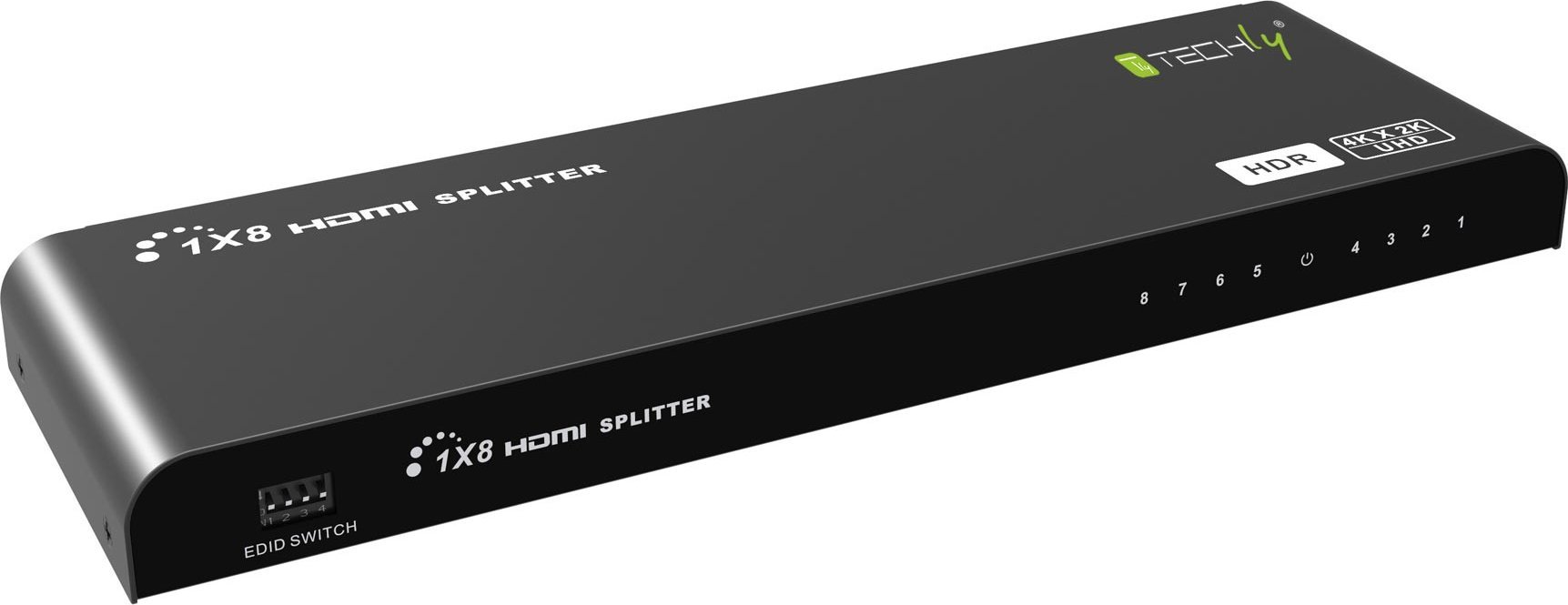 Techly Splitter HDMI 2.0 1x8 4K*60Hz HDR EDID Aktywny Rozdzielacz (IDATA HDMI2-4K8HDR)