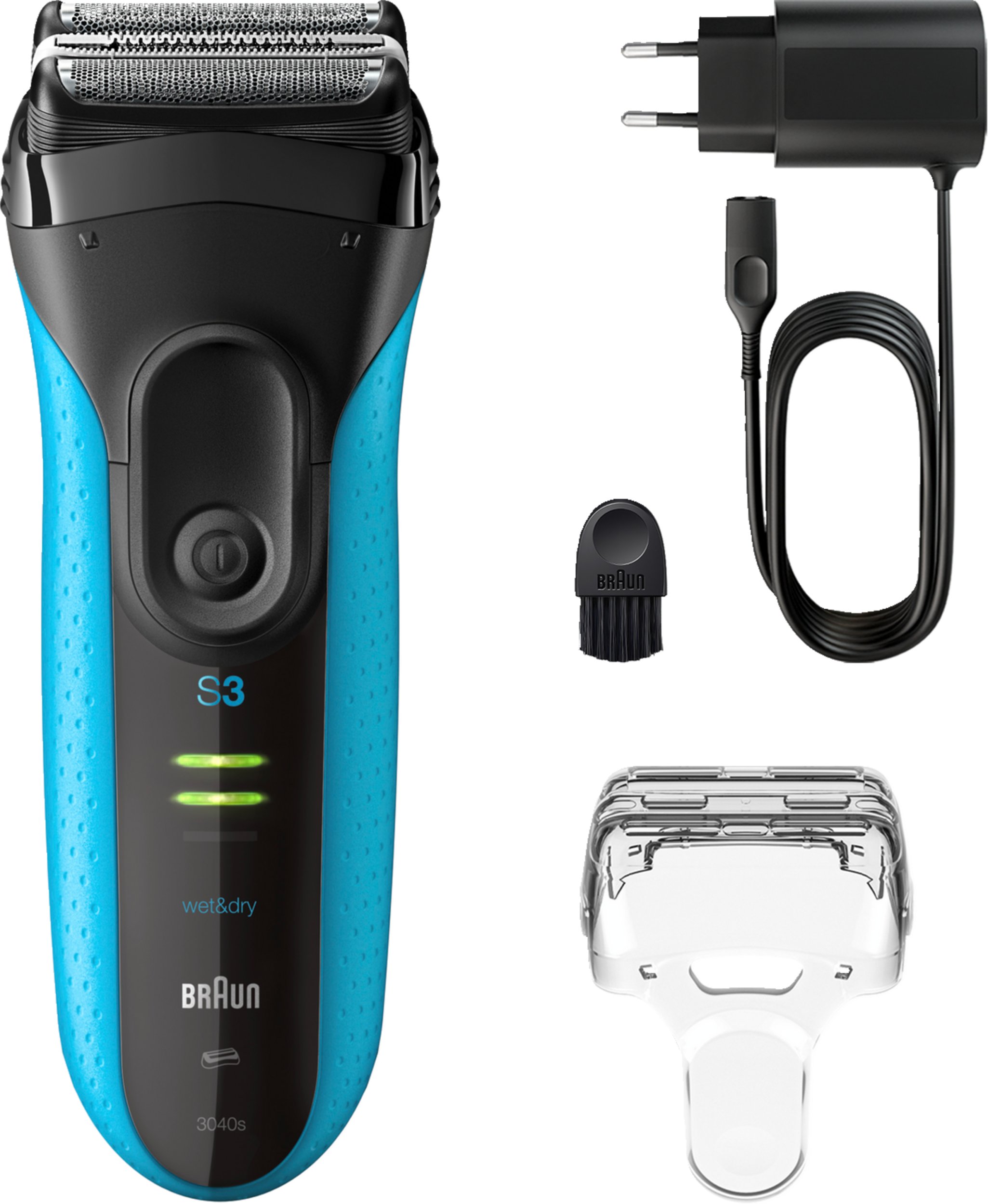 Philips Braun - Series 3+ Electric Shaver Precision Trimmer Wet & Dry 3040S - Blue (8700216735865)