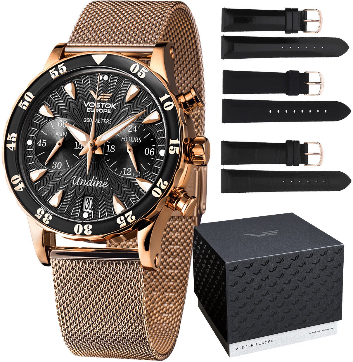 Zegarek Vostok Europe Zegarek damski Vostok Europe VK64-515B568B różowe złoto