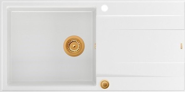 Zlewozmywak GraniteQ EVAN 146 XL zlewozmywak z syfonem Push 2 Open1-komorowy z/o (1000x500x210; kom....