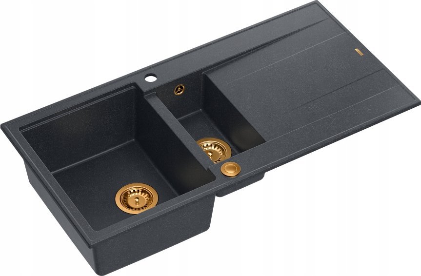 Zlewozmywak GraniteQ EVAN 156 zlewozmywak z syfonem Push To Open 1,5-komorowy z/o (1000x500x210; kom...