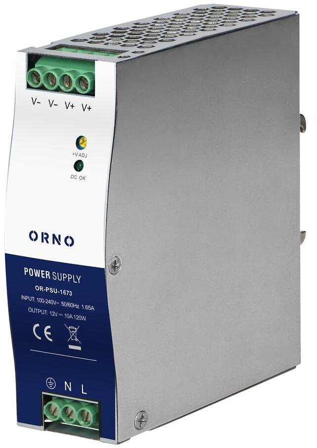 Orno Zasilacz przemysłowy na szynę DIN, 12V DC 10A 120W