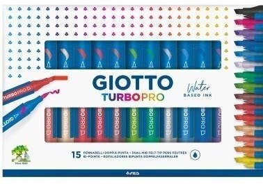 Giotto Markery dwustronne Turbo Pro 15 kolorów GIOTTO