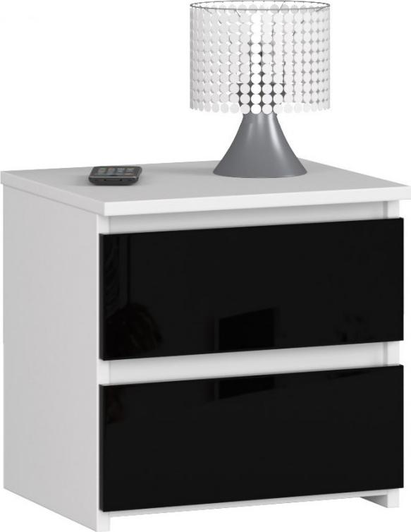 Fabryka Mebli Akord SZAFKA NOCNA CL2 40 cm CZARNY AKRYL POŁYSK