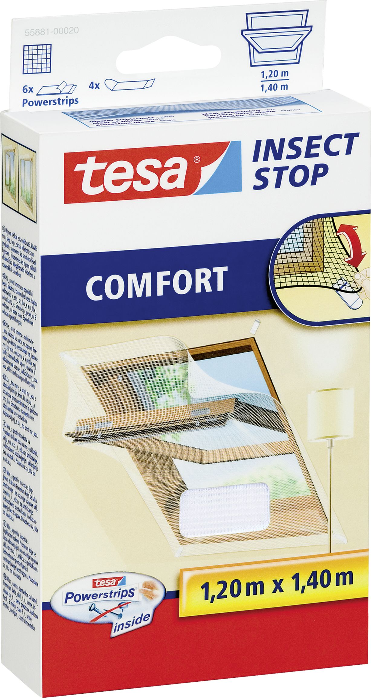 Tesa moskitiera na okno dachowe 1,20x1,40m biała (55881-00020-00)