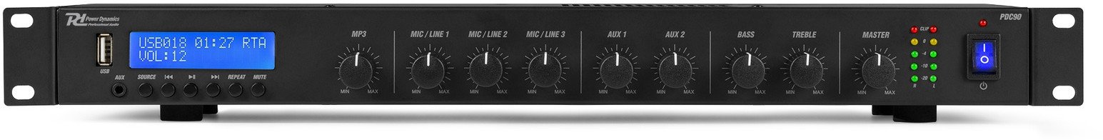 Odtwarzacz multimedialny Power Dynamics Odtwarzacz multimedialny PDC90 ze wzmacniaczem DAB+/USB/MP3/BT one size