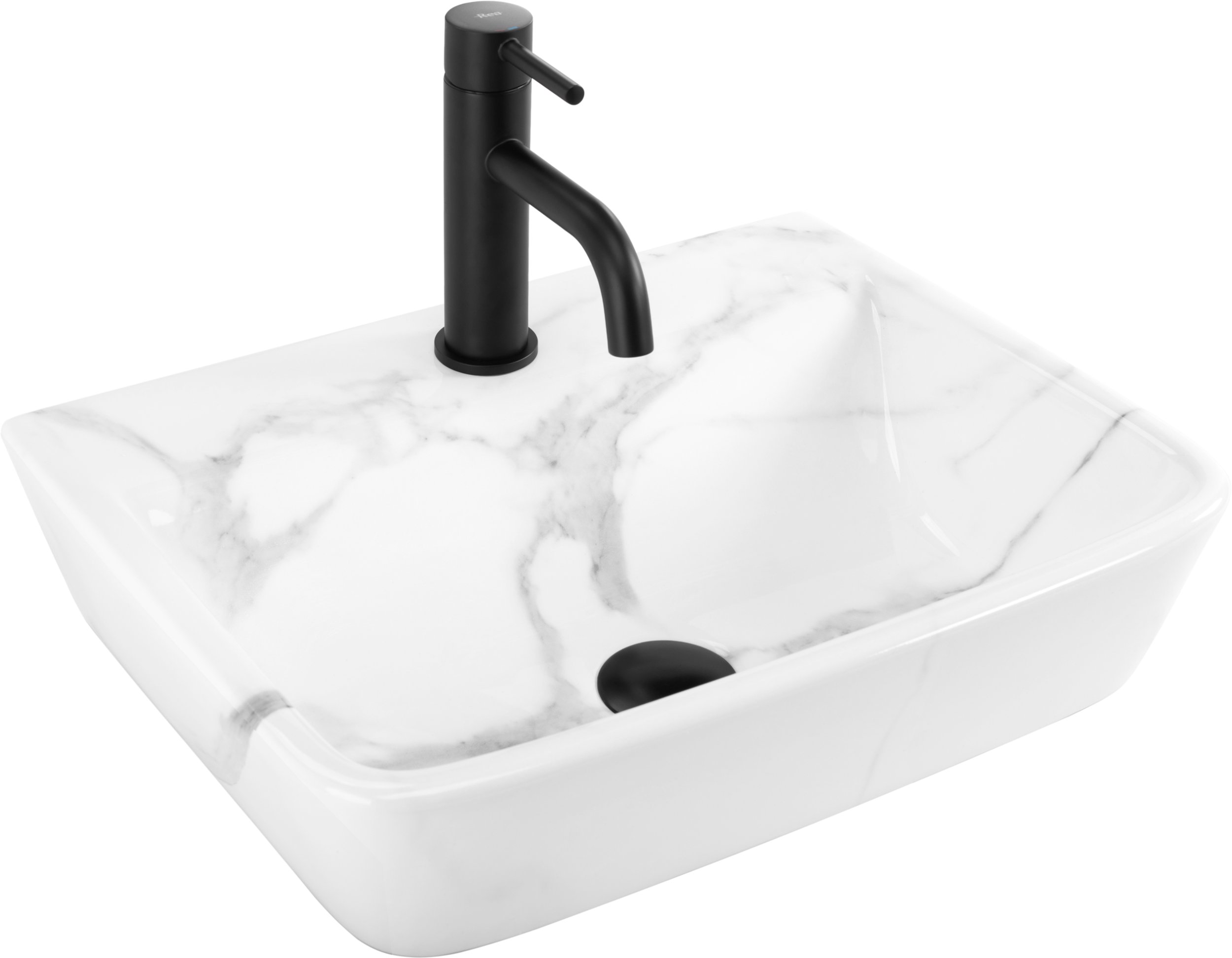 Umywalka nablatowa przyścienna Rea Altea Cloudy