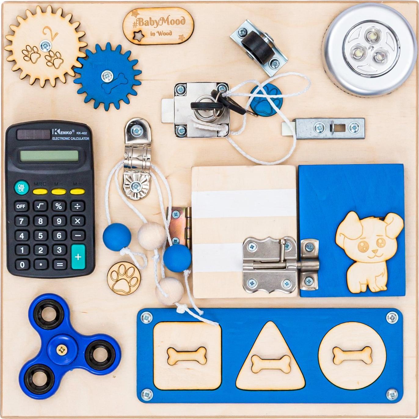 Tablica Sensoryczna Manipulacyjna 30x30 cm Niebieska