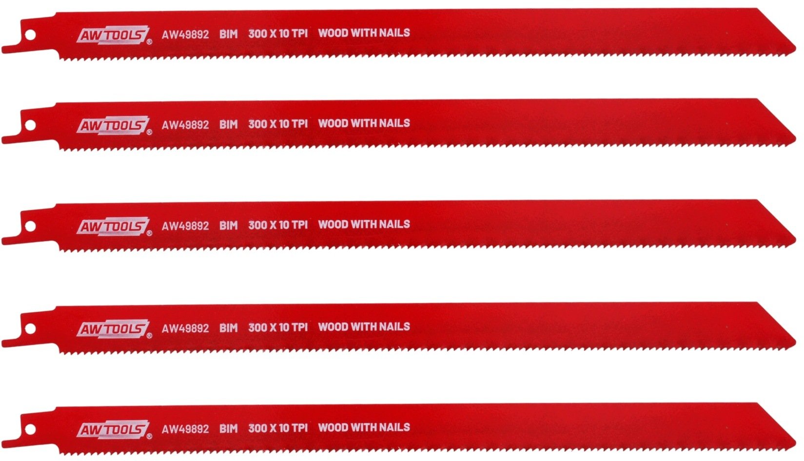 AWTools Brzeszczot BiM do piły szablastej 300mm 10 Z/CAL /5szt /metal-drewno (AW49892)