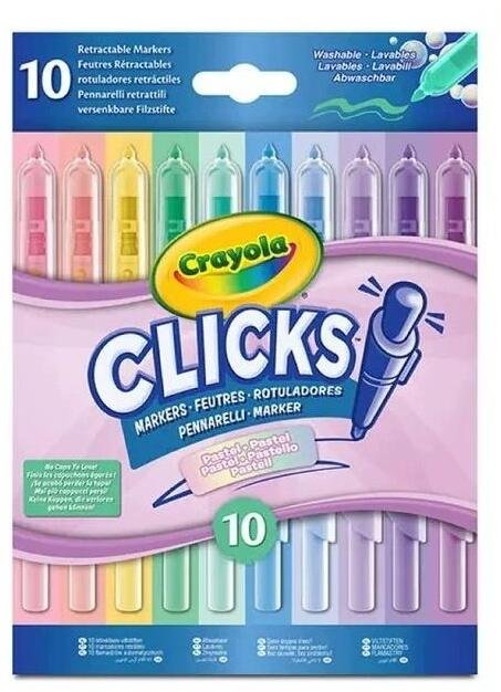 Crayola Flamastry zakreślacze autom. pastel zmywalne 10szt