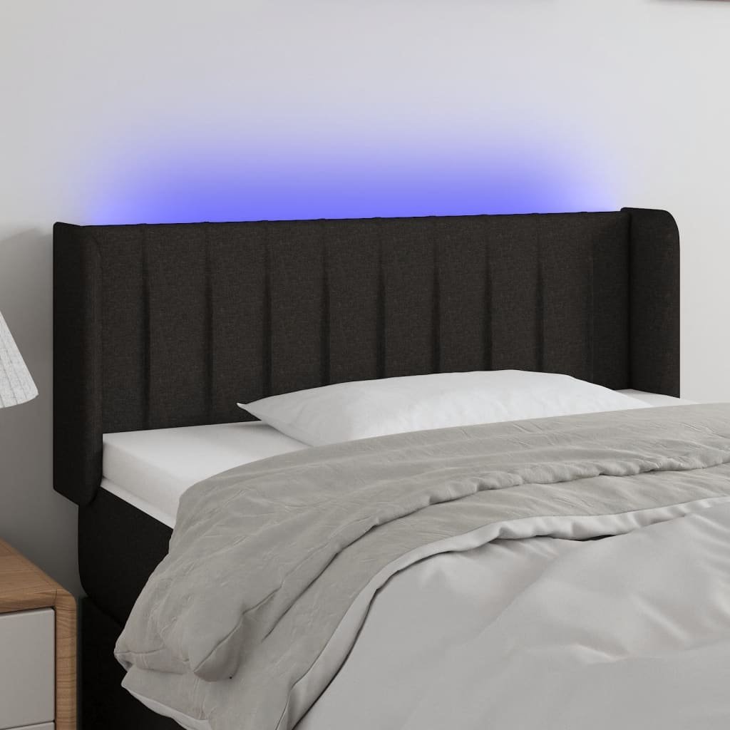 Zdjęcia - Pozostałe meble VidaXL Zagłówek do łóżka z LED, czarny, 83x16x78/88 cm, tkanina 