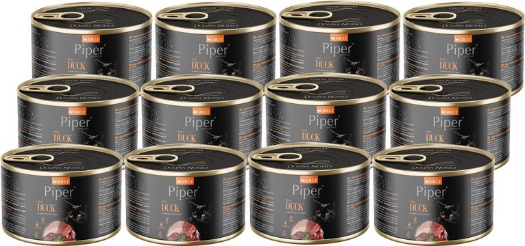 Piper Mokra karma dla kota Animals z kaczką zestaw 12 x 185 g