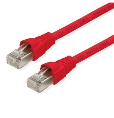 TELEGRTNER Kabel krosowy RJ45 S/FTP, kat. 6A, LSZH, czerwony, 5,5 m