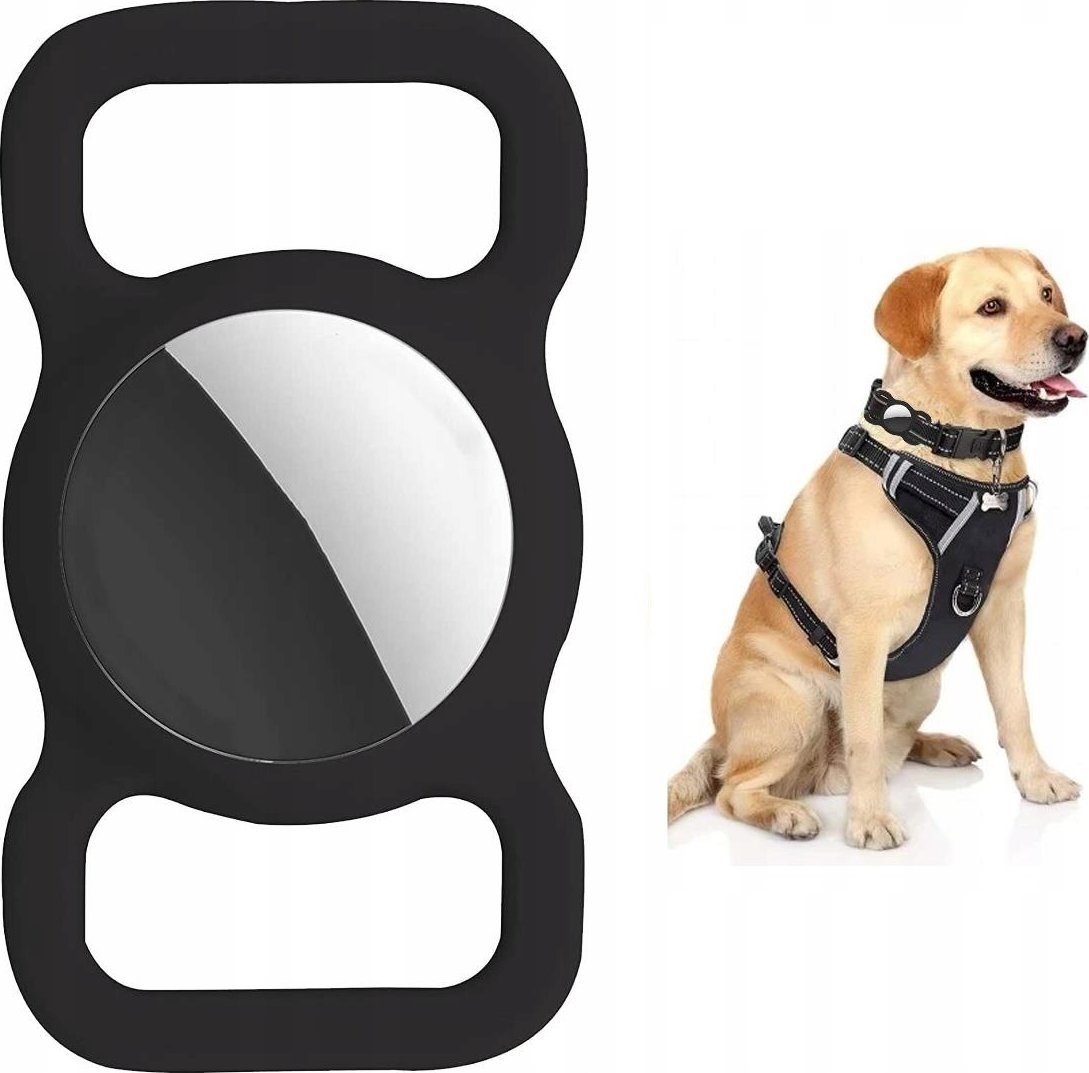 OEM AirTag Case na obrożę / pasek / szelki BLACK / CZARNY