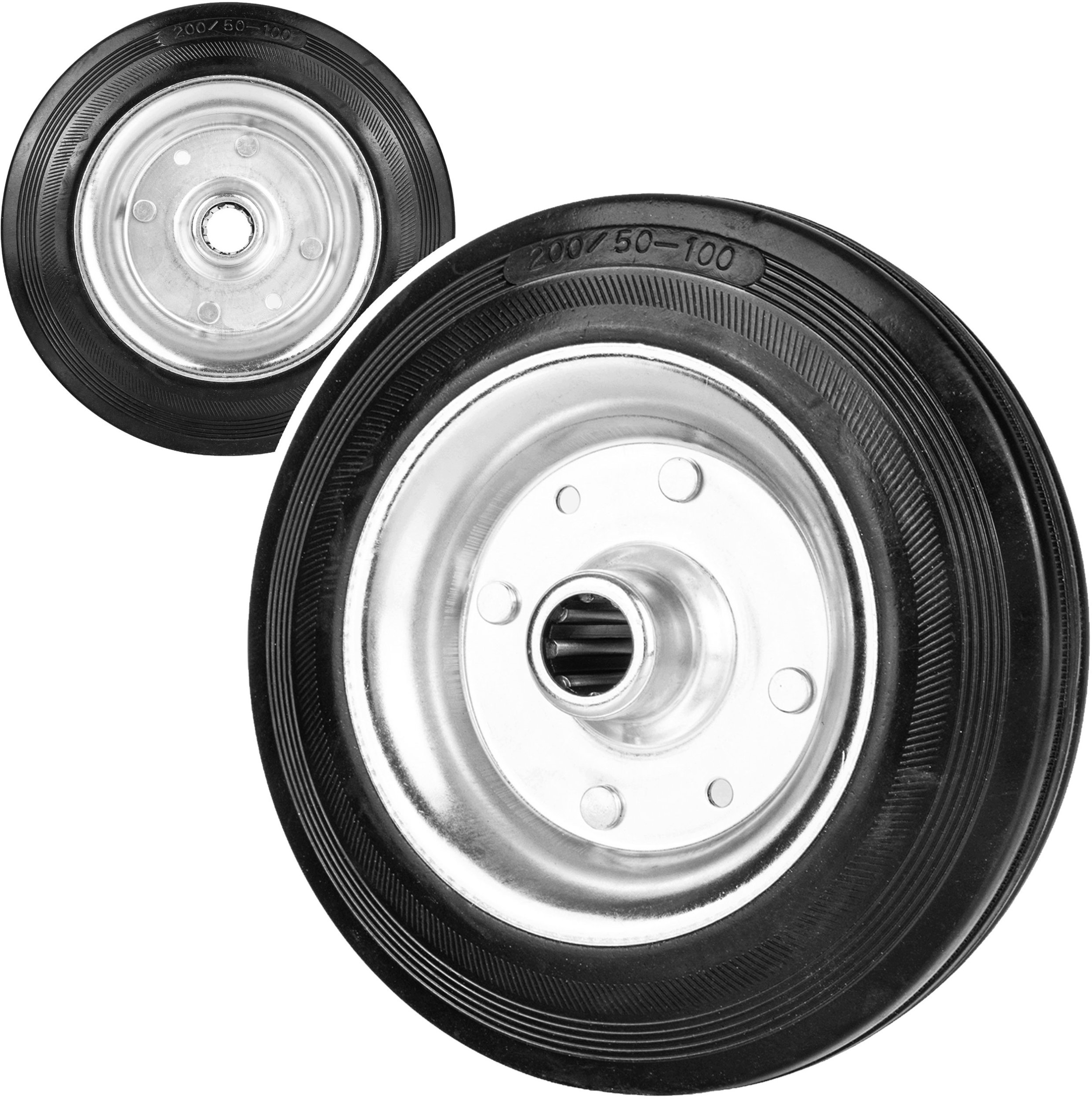 Geko Koło stalowo gumowe 200mm 150kg (15) (5903418305536)