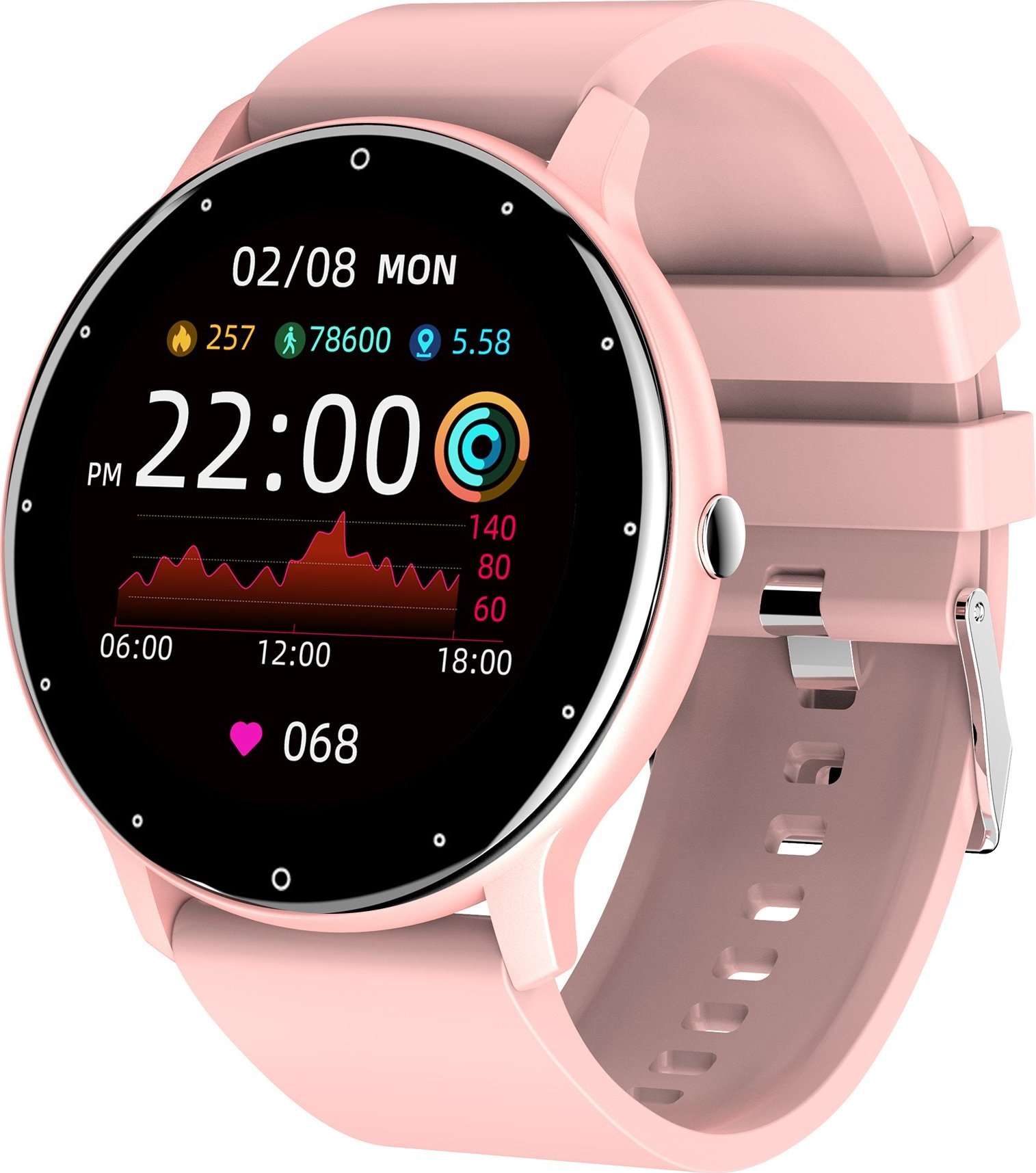 Smartwatch Gravity Asperia GT1-1 z torebką Różowy