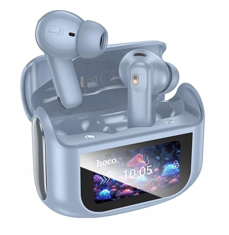 Słuchawki Hoco Słuchawki bezprzewodowe douszne z ekranem dotykowym TWS ANC ENC EQ21 niebieskie