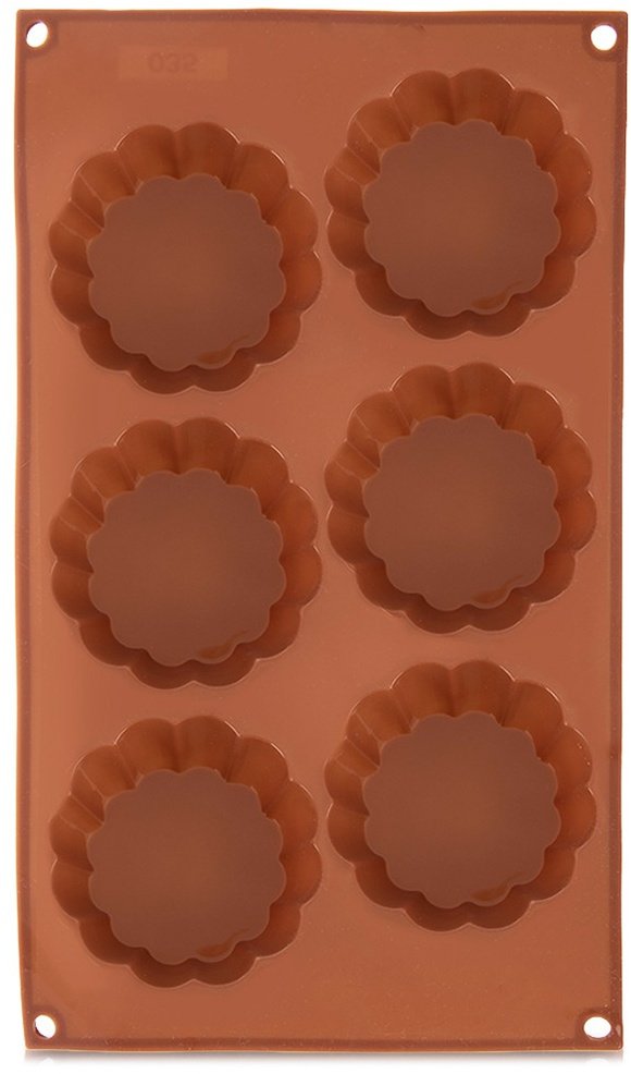 Aptel Forma do ciastek silikonowa brązowa kwiatek 30x17,5x3 cm (8592381258061)