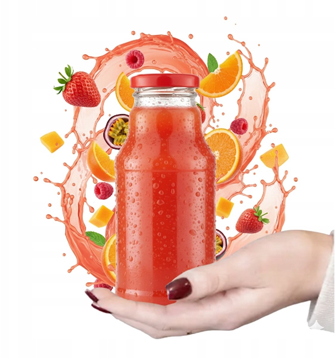 Bimberek 5x Butelka KUBUŚ na sok soczek 330ml + WIECZKO Butelki Szklane Na Soki