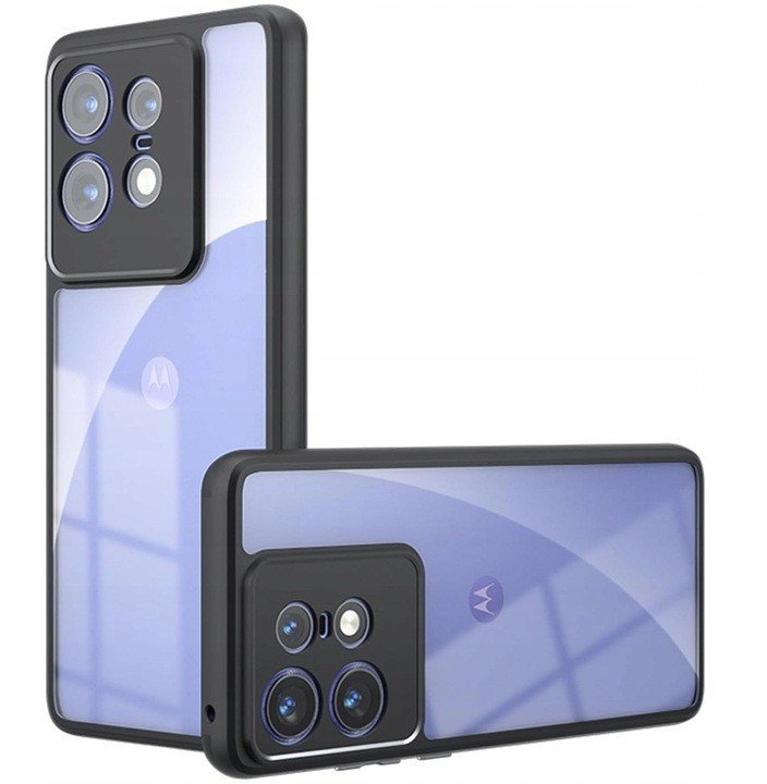 Etui przezroczyste TPU Acrylic Supero Touch Skin do Motorola Edge 50 Pro, przezroczysto-czarne