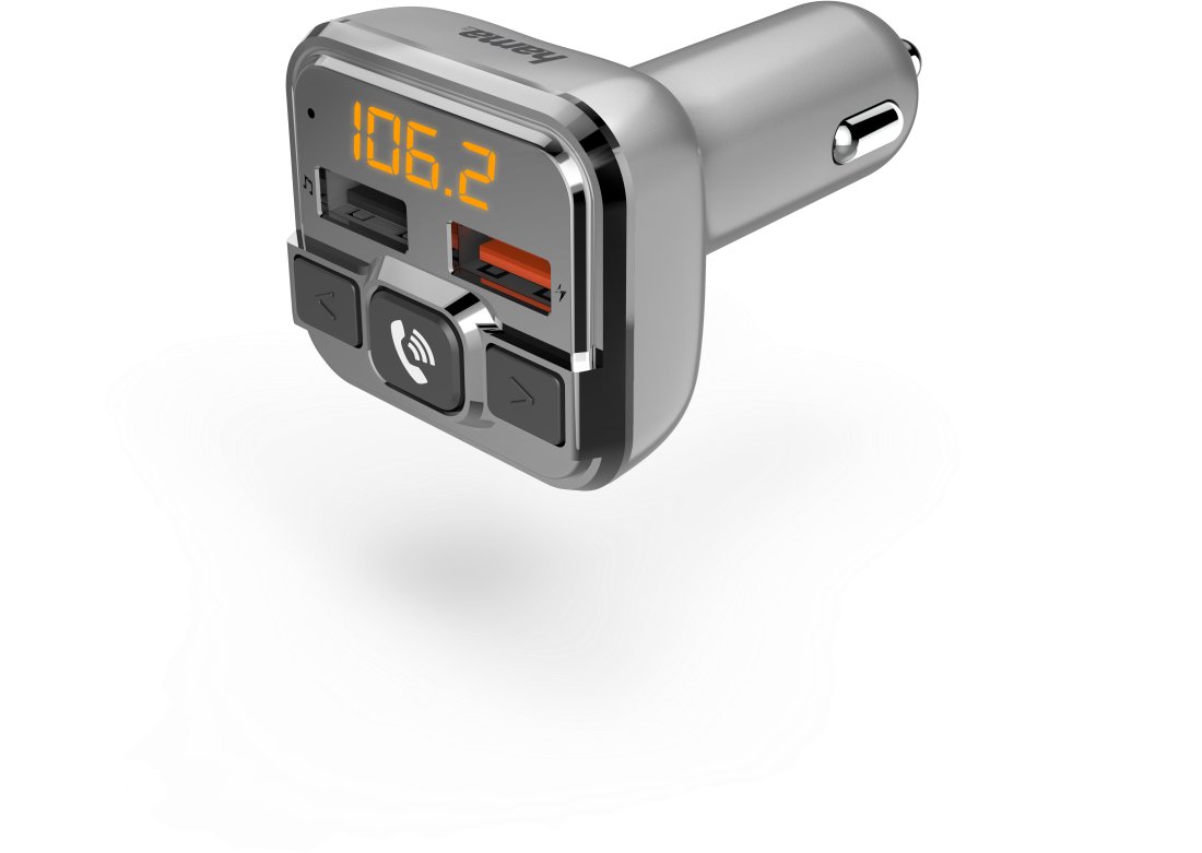 Transmiter FM Hama TRANSMITER FM Z BLUETOOTH, FUNKCJĄ ZESTAWU GŁOŚNOMÓWIĄCEGO I ŁADOWARKĄ USB-A 18W