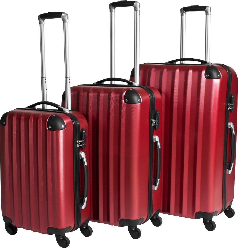 Zdjęcia - Walizka Tectake Zestaw walizek 3 częściowy - czerwony 