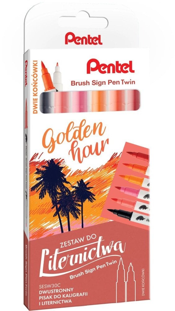 Pentel Pisaki pędzelkowe Brush Sign Pen Twin SESW3