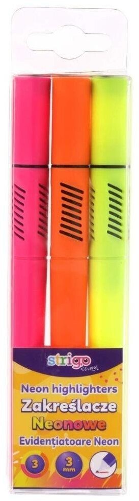 Strigo Markery i zakreślacze trójkątne 3szt neon (STRIGO)