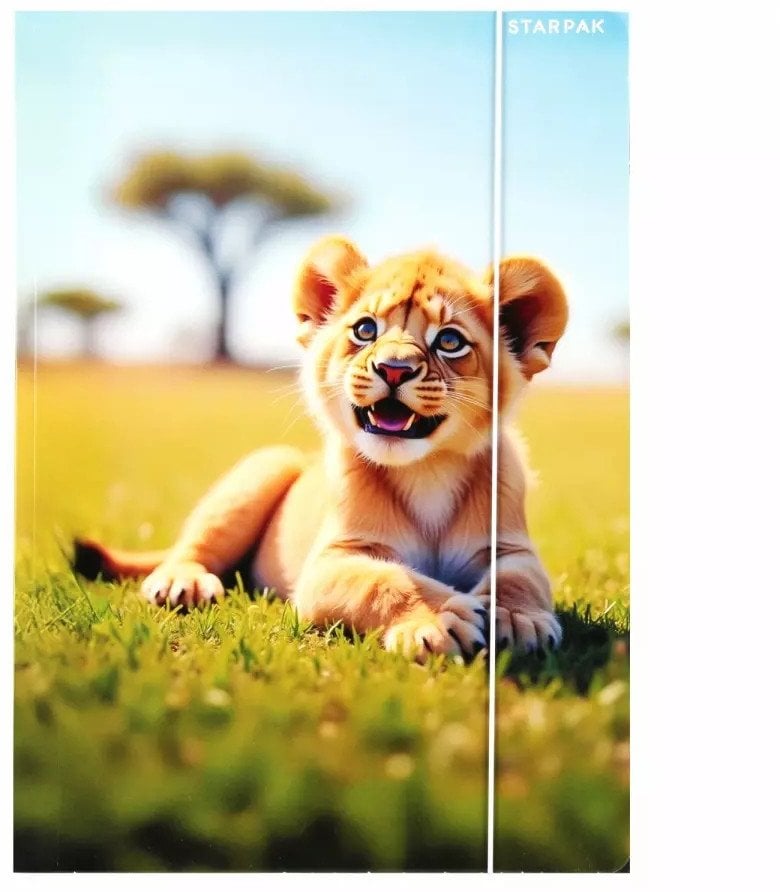 TECZKA Z GUMKA PAP A4 WILD ANIMAL STK FOL10/100