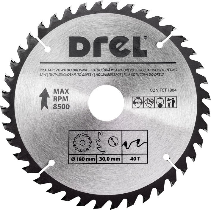 Drel DREL Piła Tarczowa Do Drewna 180mm 40T Do Sklejki Meblowej