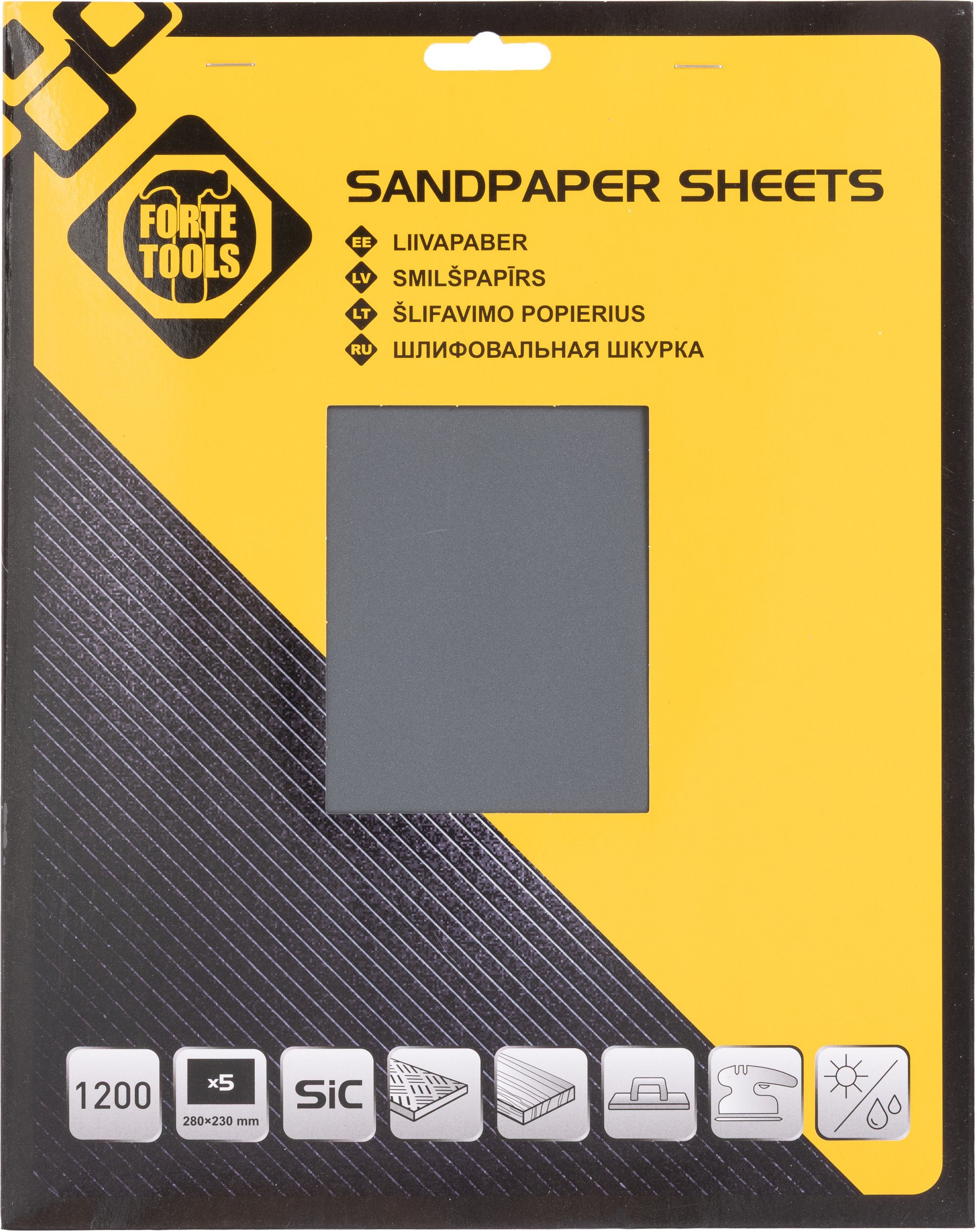 Forte Tools SAND PAPER MET NO1200 230X280 5PCS FT