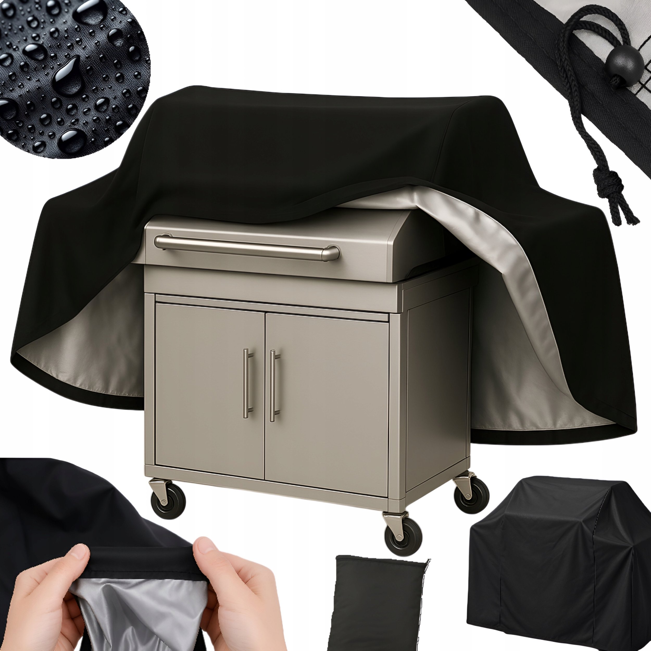 etumi Pokrowiec na grilla grill gazowy osłona wodoodporna Oxford 145x61x117 cm (HOME0145)