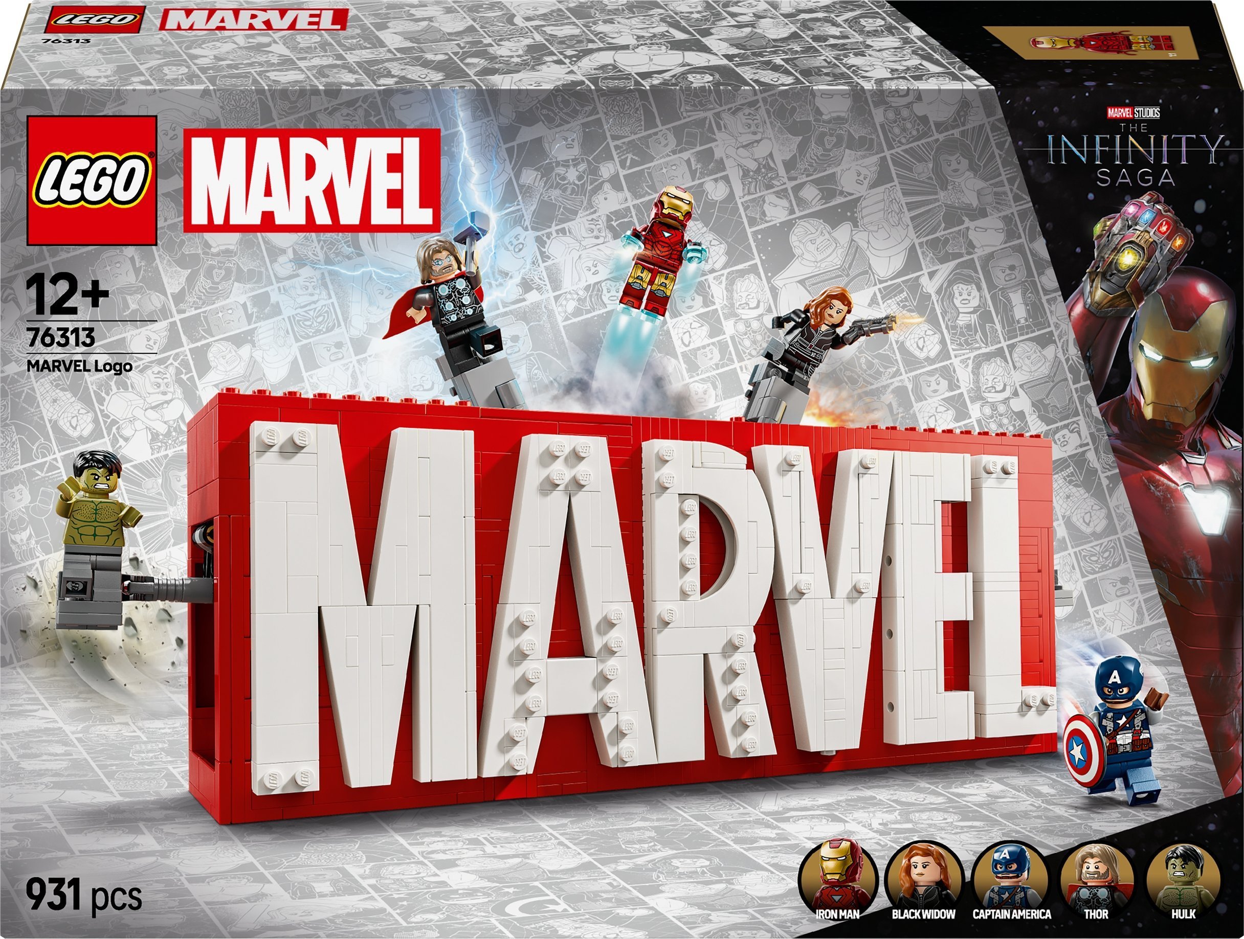 Marvel Logo MARVEL z minifigurkami (76313)