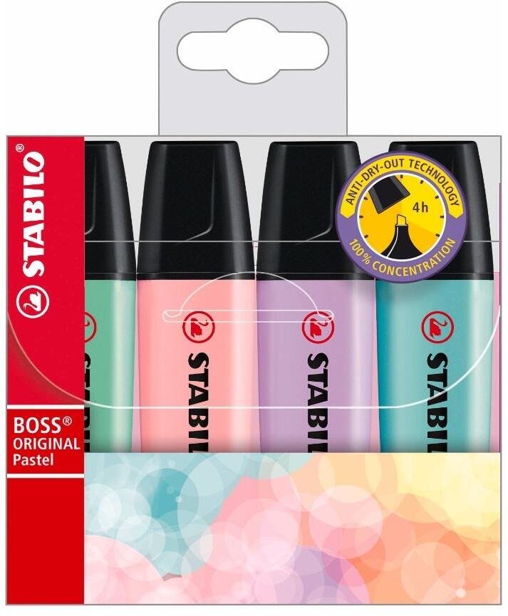Stabilo Zakreślacz Boss Pastel Etui 4 kolory