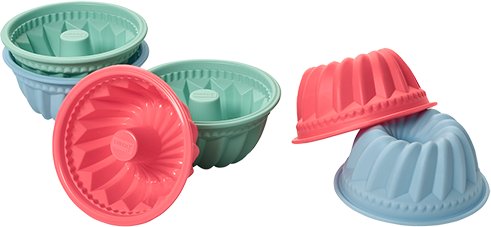Lurch 83018, Turban cake mould, Silicone, -40 °C, 240 °C, Blue, Green, Red, 30 mm (LU83018)