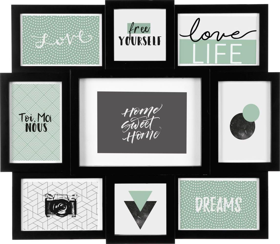 Ramka Atmosphera Czarna ramka na zdjęcia Cali na 9 zdjęć