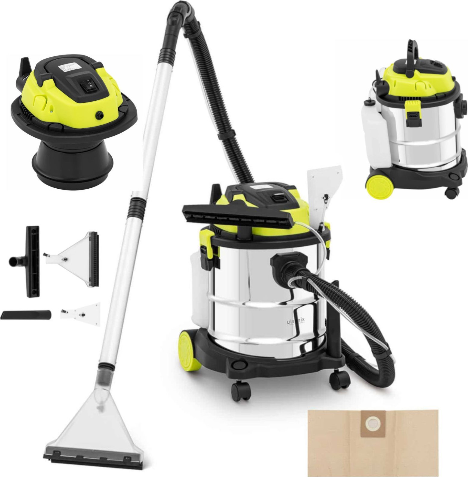 Odkurzacz przemysłowy Ulsonix Odkurzacz do dywanów i tapicerki na mokro i sucho 1200 W 20 l Odkurzacz do dywanów i tapicerki na mokro i sucho 1200 W 2