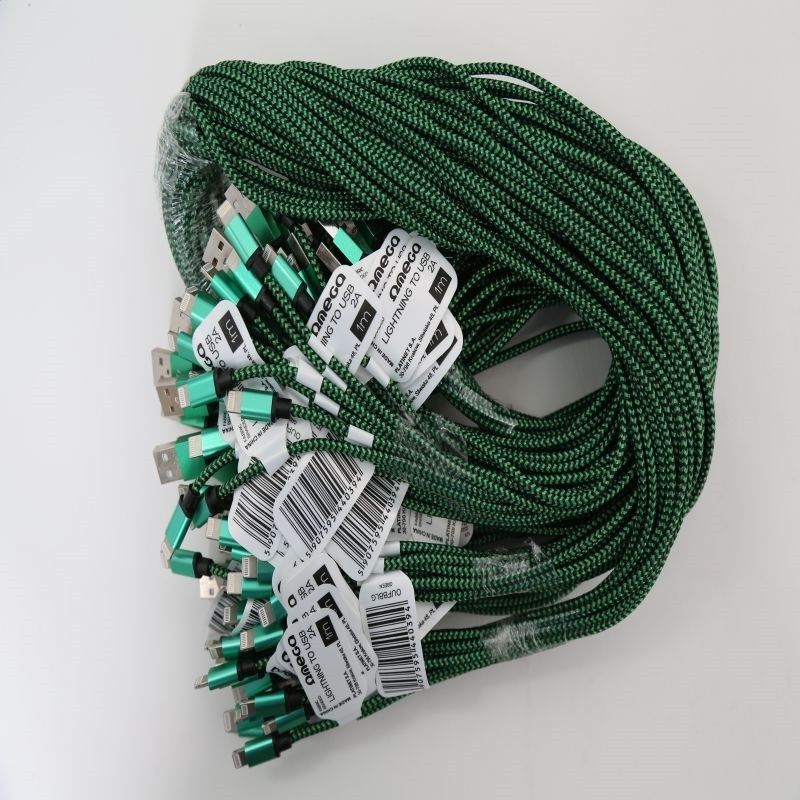 Kabel USB Omega USB-A - 1 m Zielony (OUFBBLG)