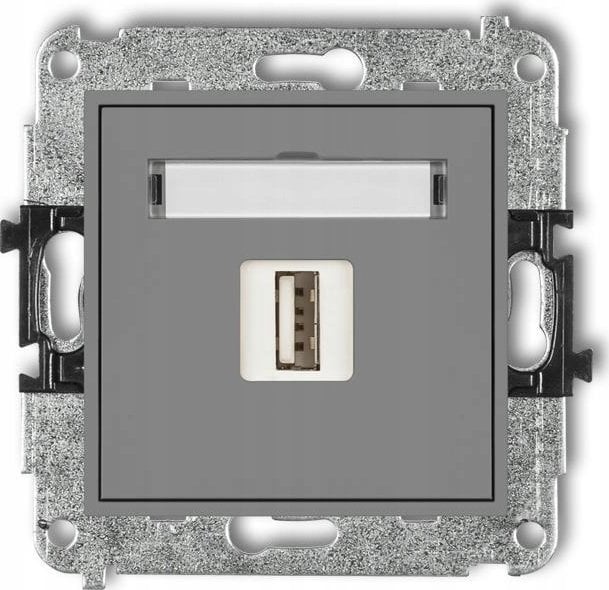 Karlik Gniazdo USB-AA Karlik Mini 27MGUSB-1 pojedyncze 2.0 szary mat