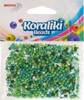 BREWIS Koraliki akrylowe do nawlekania białe zielone 35mm