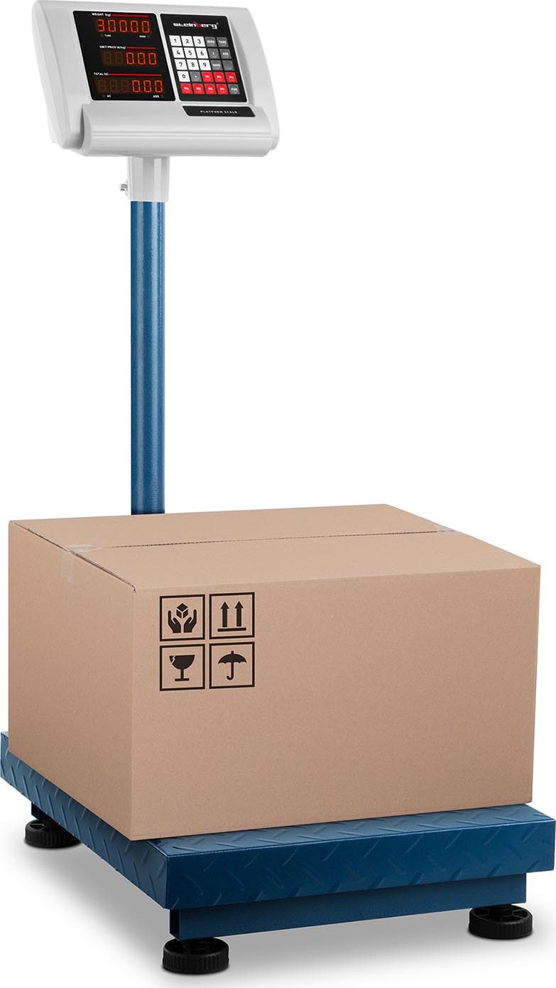 Steinberg Waga platformowa magazynowa licząca składana 40x50cm zasilacz + akumulator 300kg / 50g Wag...