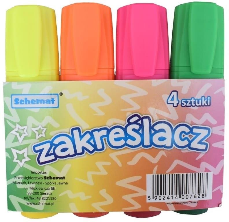 SCHEMAT Zakreślacze 4 kolory