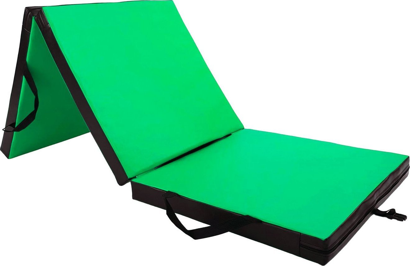 UnderFit Materac gimnastyczny 3-częściowy UF9570 180 cm x 60 cm x 6 cm zielony miękki