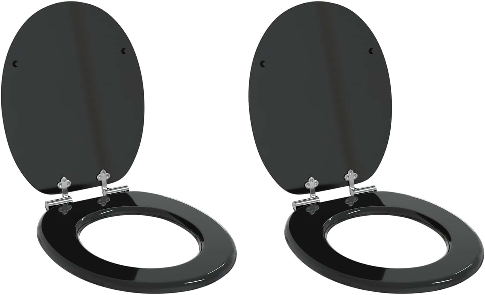 vidaXL Deska toaletowa 2 pcs Czarny 44 x 38 cm Płyta MDF