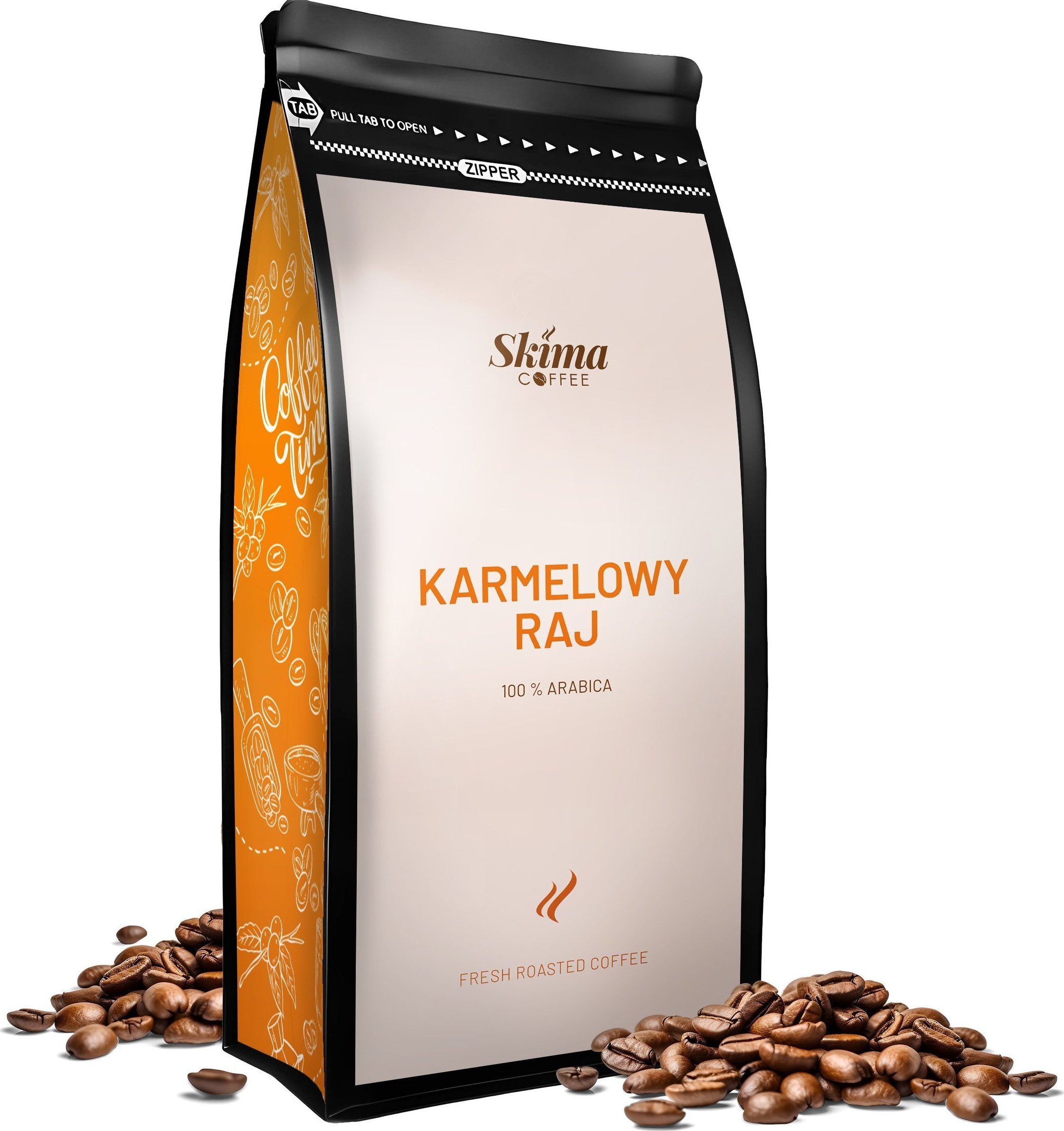 Kawa ziarnista SkimaCoffee Kawa ziarnista 1kg KARMELOWY RAJ 100% ARABICA Świeżo Palona do ekspresu