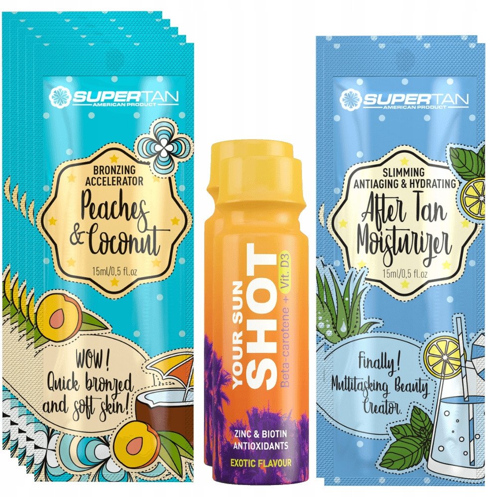 Supertan Peaches & Coconut 5x 15ml Bronzer Z Przyspieszaczem